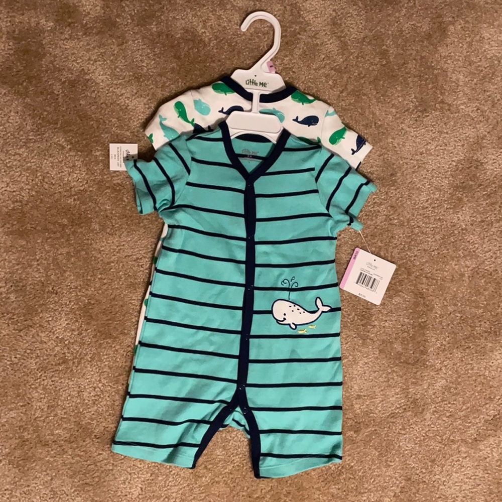 Little Me Rompers Size 9 Months NWT 2 Pack
